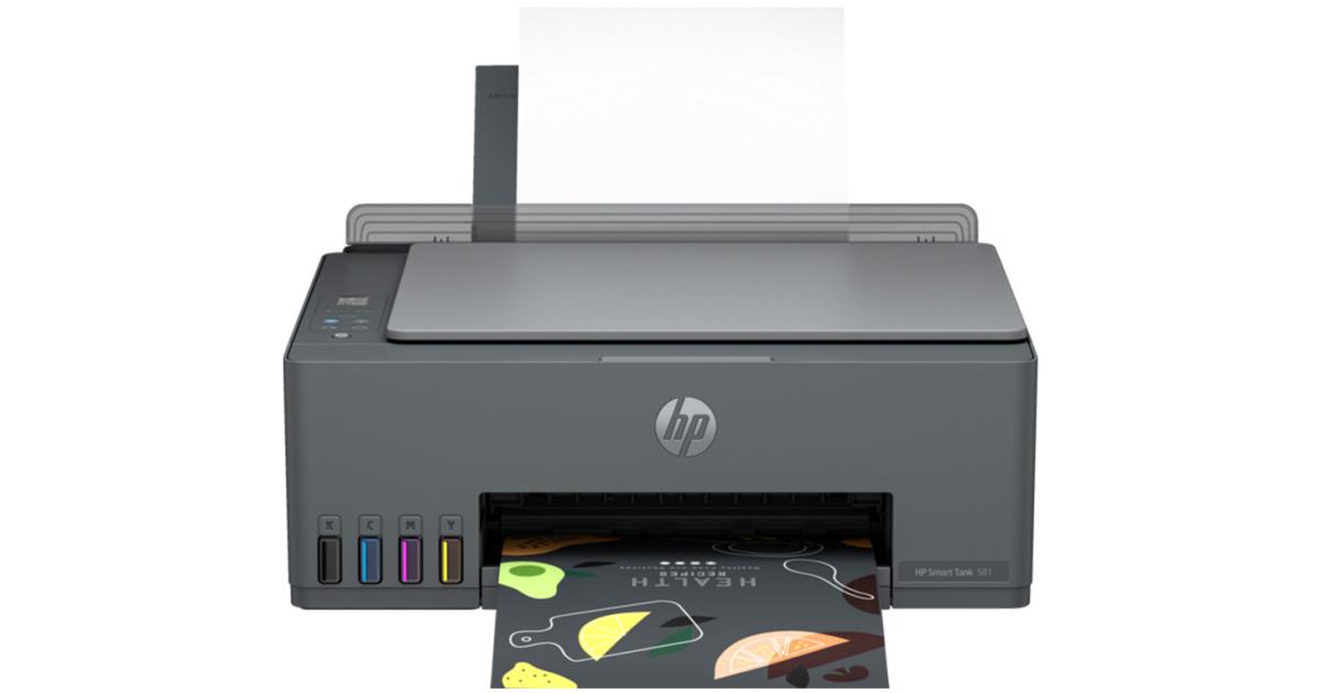 طابعة HP Smart Tank 581 All-in-One (Print, Scan, Copy ) Wireless Ink Tank Colour High Capacity Tank ( up to 18000 Black and 8000 Colour)