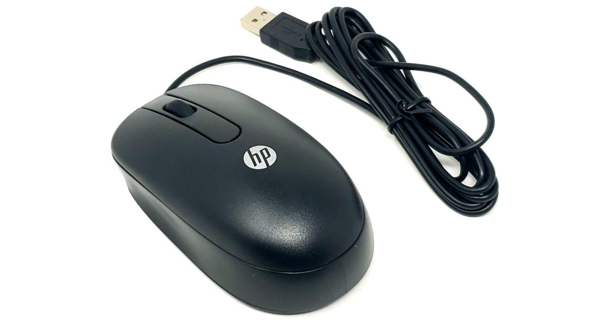 ماوس HP Wire USB Optical Computer Scroll 800 DPI Left-handed or right-handed (Brown Box)