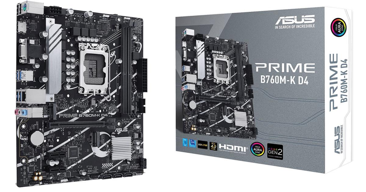 لوحة أم (Motherboard) ASUS PRIME B760M-K D4 Intel 13th Gen PCIe 4.0 DDR4 2xM.2 PCIe 4.0 Mainboard