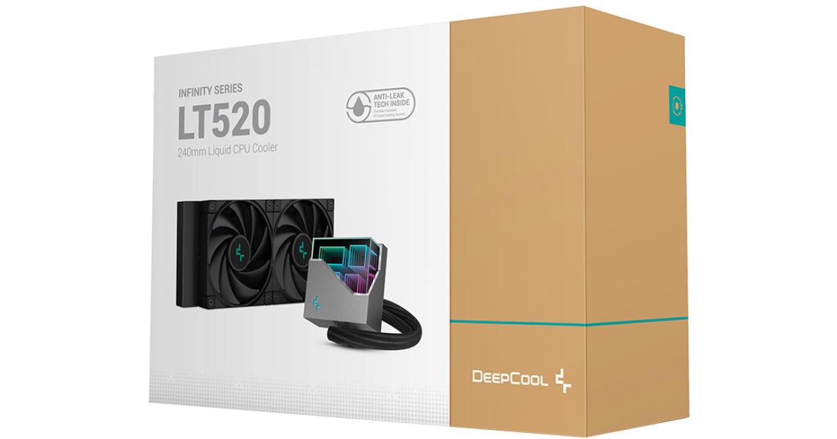 DeepCool Liquid Cooler LT520 4th Gen Dual-Chamber Pump 3100RPM Multidimensional Infinity Mirror ARGB Block 280w TDP AIO Cooler
