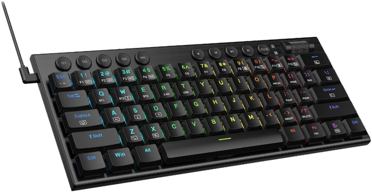 Redragon K632 Noctis 60% Wired RGB Mechanical Ultra-Thin Low Profile Dedicated Media Control - Linear Red Switch