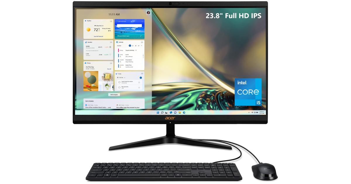Acer Aspire All-in-One C24-1700 NEW 12Gen Intel Core i5 10-Cores w/ 24" NONE Touch Screen (Customized) - Black