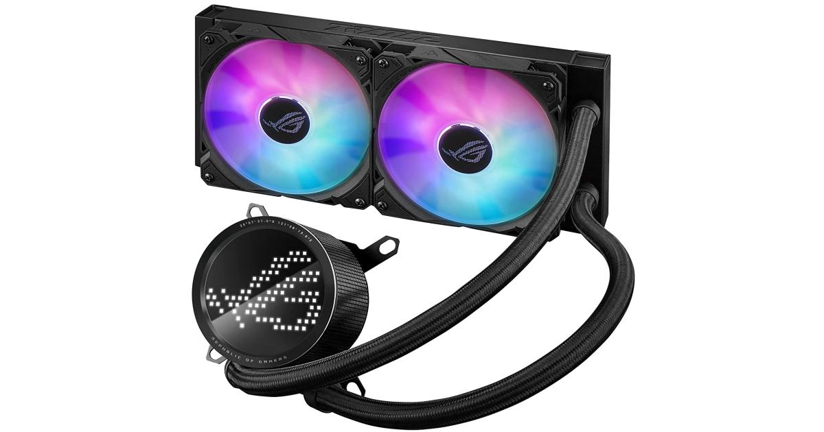 ASUS ROG RYUO III 240 ARGB AIO Liquid Cooler 240mm For Intel & AMD 2x 120mm ARGB Fans & Anime Matrix™ LED Display - Black