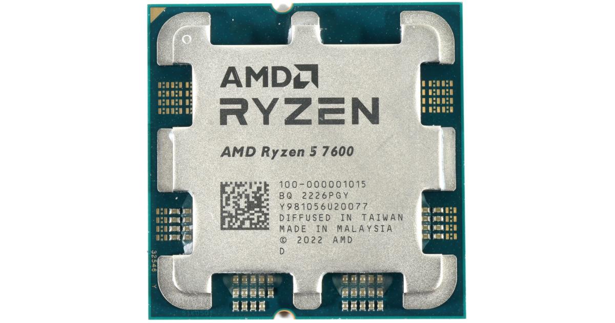 معالج كمبيوتر مكتبي AMD RYZEN 5 7600 6-Core 3.8GHz (5.1 GHz Max Boost) 32MB Cache AM5 , Tray