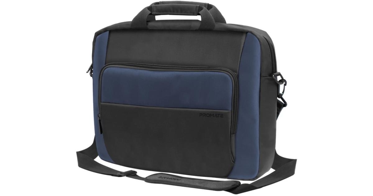 لابتوب Promate Limber-MB Messenger Lightweight 15.6" Bag w/ Secure Zippers Water-Resistance Luggage Belt - Black