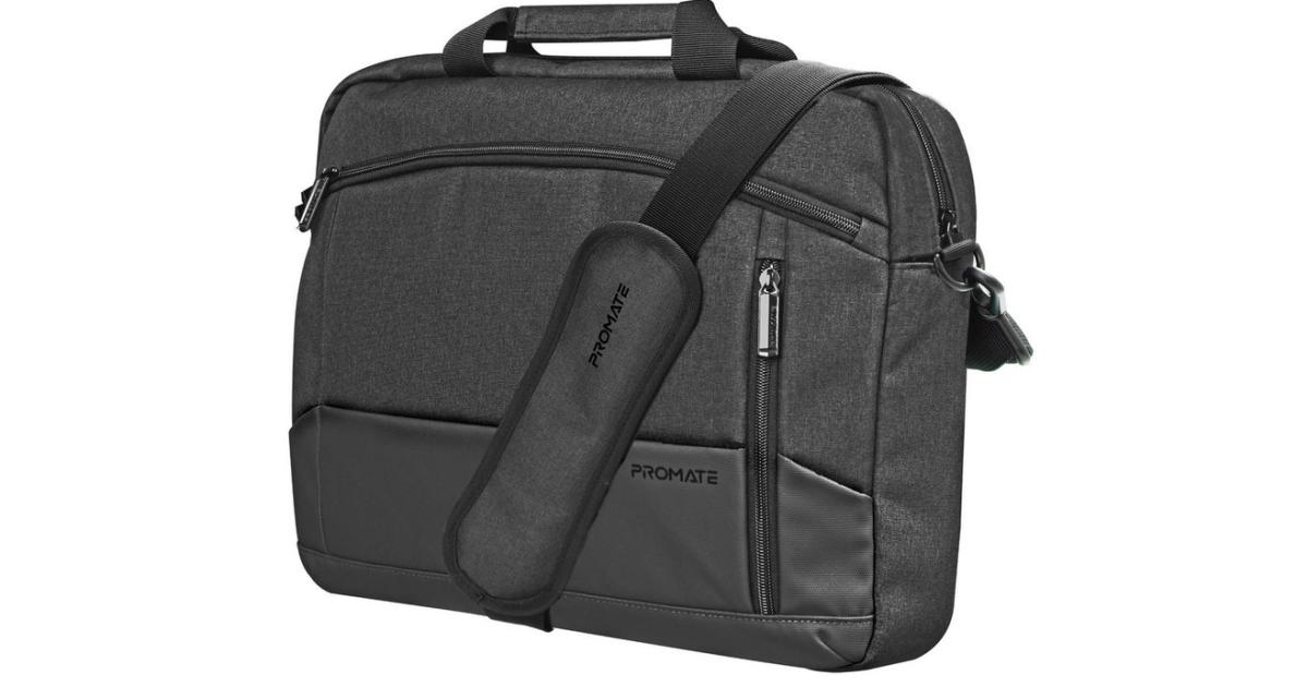 Promate Satchel-MB 15.6" Ergonomic Lightweight Messenger Bag w/ Large Compartments Front Pocket Secure Zippers & Water-Resistance