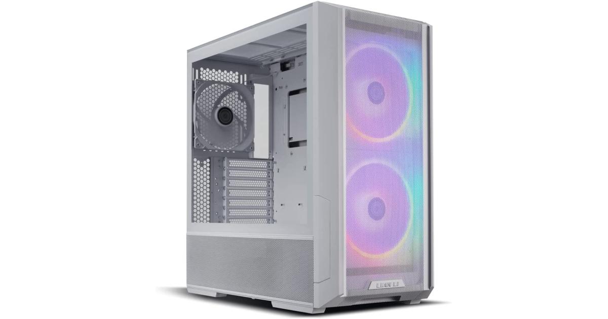LIAN LI Lancool 216RW MESH High Airflow ARGB Mesh Front Panel w/ 3 PWM Fans w/ USB Type-C - White