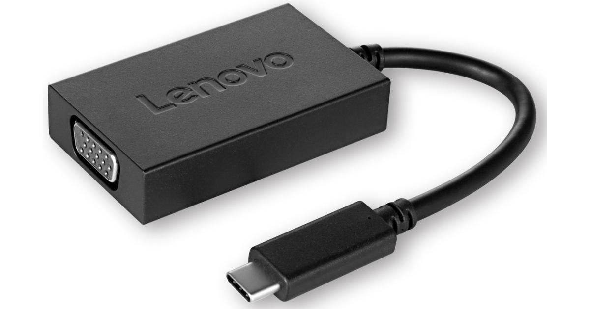 Lenovo 4X90M42956 USB Type-C to VGA Plug and Play Converter Cable Adaptor - Black