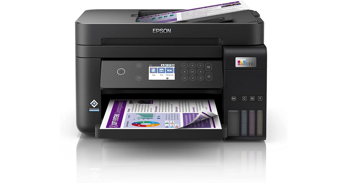 طابعة Epson Ecotank L6270 3-In-1 Office Ink Tank A4 Colour w/ ADF Wi-Fi & Lcd Screen - Black
