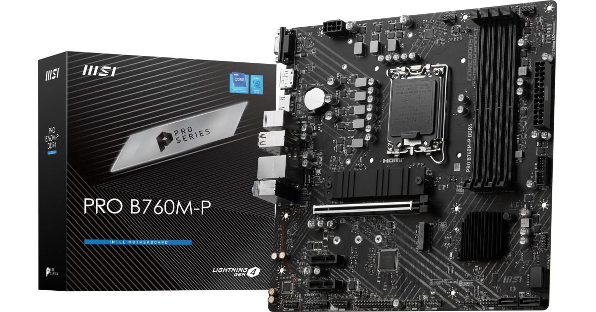 لوحة أم (Motherboard) MSI PRO B760M-P DDR5 Intel 13th Gen PCIe 4.0 DDR5 2xM.2 PCIe 4.0 Mainboard