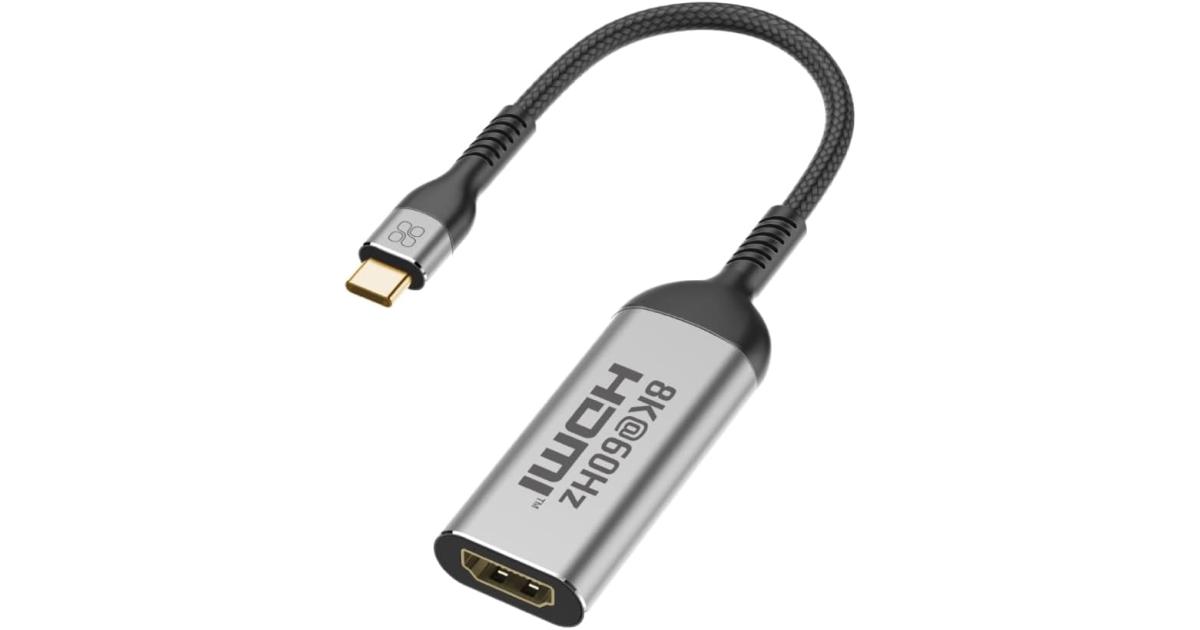 Promate MediaLink-8K USB-C to HDMI Adapter 8K HDMI 48Gbps Transmission 10000+ Long Bend Lifespan