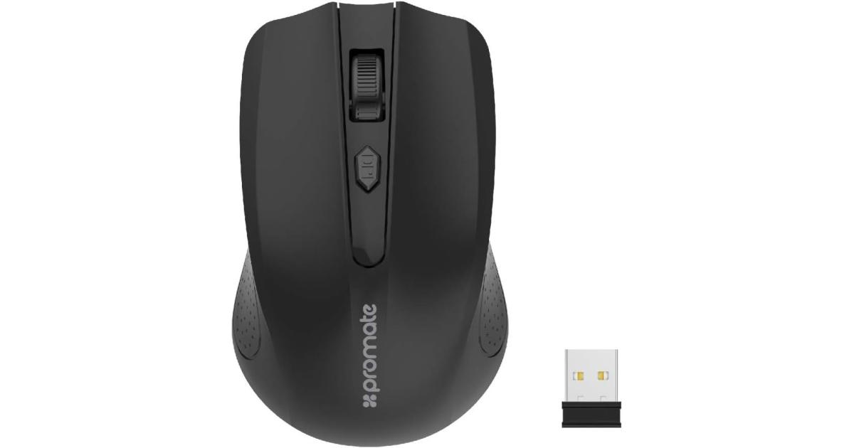 ماوس لاسلكي Promate CLIX-8 Optical w/ USB Nano Receiver 10m Working Distance Auto Sleep Function & 3 Adjustable DPI Level Mac , Windows