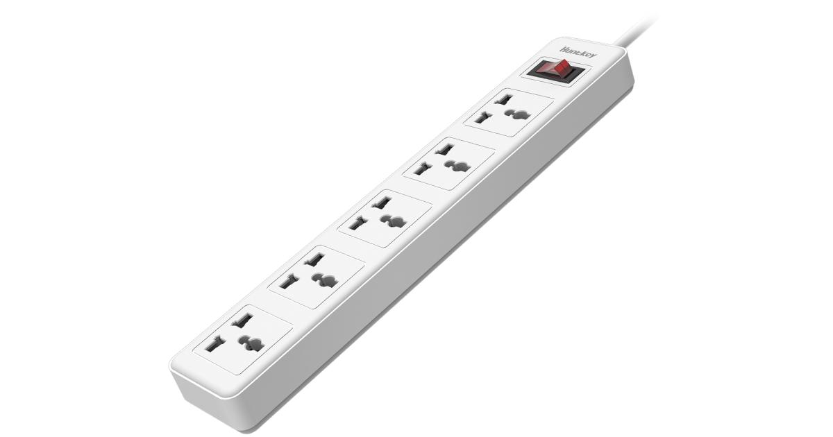 Huntkey SSZ501 Universal Power Strip 5x Outlet AC 220-240V Surge Protector 3M - White