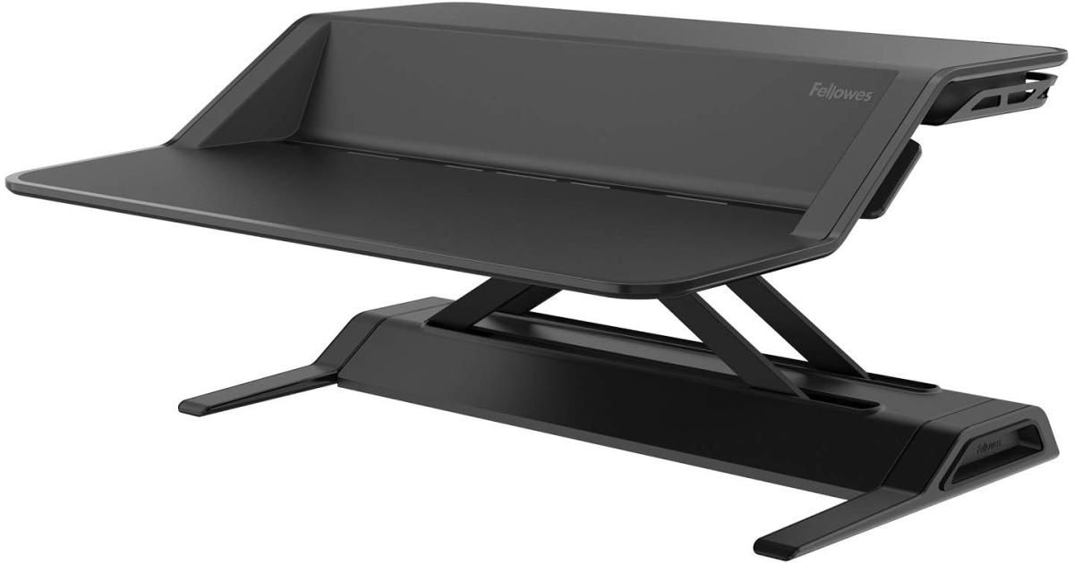 Fellowes Lotus Sit-Stand Workstation Desk Adjustable Pre-Assembled - Black