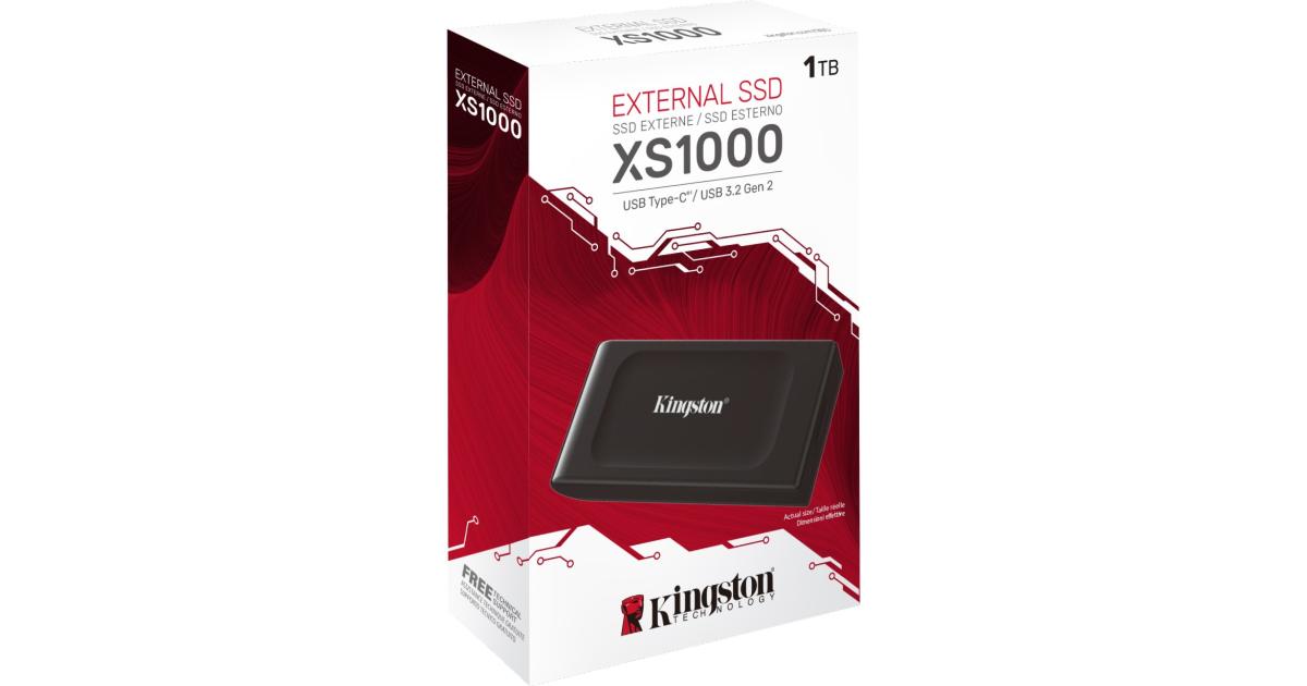 SSD خارجي Kingston XS1000 1TB High Performance Pocket-Sized USB C w/ USB-C to USB-A Cable