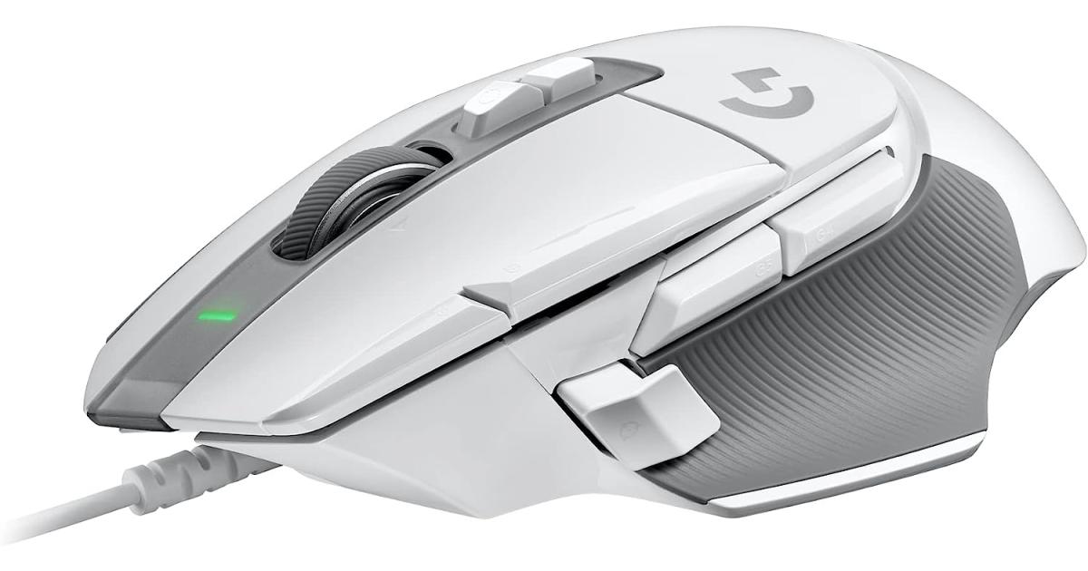 Logitech G502 X HERO 25K Sensor Wired LIGHTFORCE Hybrid Optical-Mechanical Primary Switches For PC macOS & Windows - White