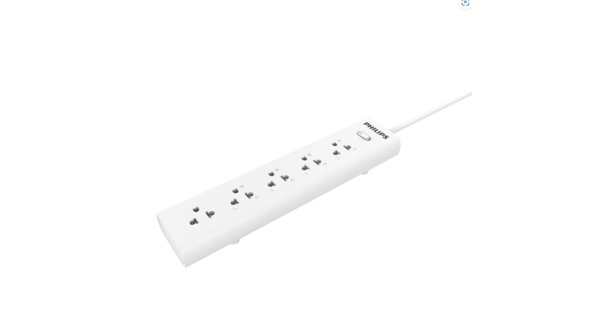 Philips Power Strip 5 AC Outlet with overload Protection, 3M EU