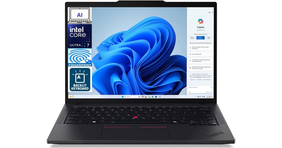 Lenovo NEW ThinkPad T14 Gen 5 (2024) Intel® Ultra 7 165U vPro 12-Core Intel® AI Boost Professional-Grade Performance w/ Windows 11 Pro Preinstalled & 3 Years Warranty