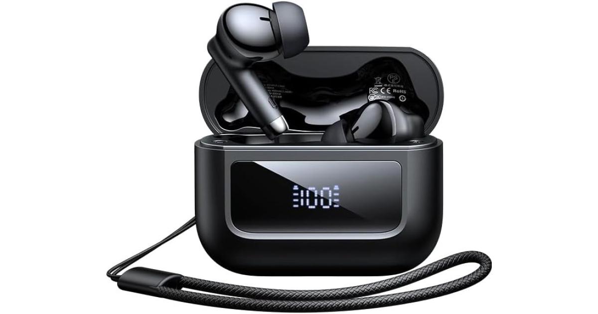 Mcdodo HP-3290 Wireless Earbuds Bluetooth 5.3, 13 mm Dynamic Driver Earbuds with Digital Display 6 Hours Playtime - Black