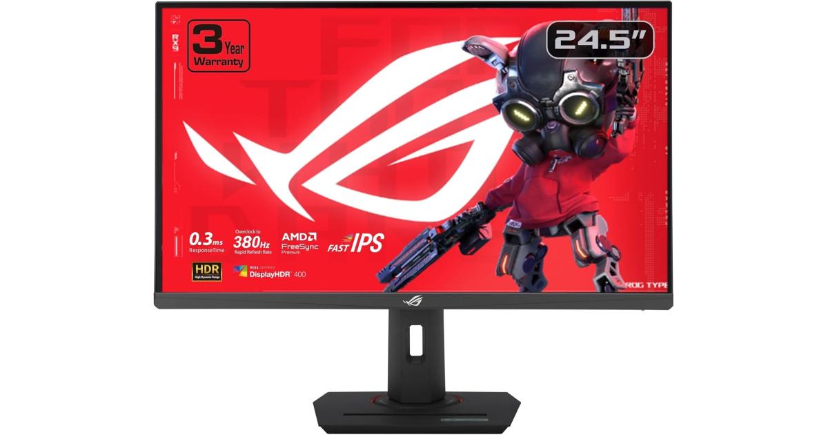 ASUS ROG Strix XG259QNS Fast IPS 25" 380Hz 0.3ms HDR eSports FreeSync™ Premium Adustable Stand 2x HDMI & 1x Display Port