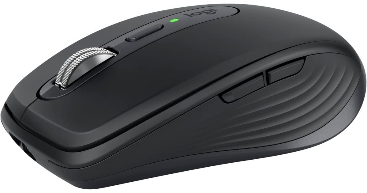 Logitech MX Anywhere 3S Fast Scrolling 8K DPI Any-Surface Tracking Quiet Clicks Programmable Buttons, USB C, Bluetooth, Windows PC, Linux, Chrome, Mac - Graphite