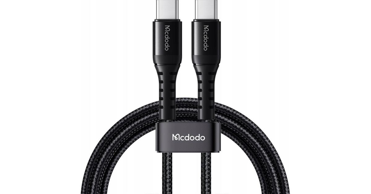 Mcdodo CA-5641 60W 3A Type-C To Type-C 1M Charging and Data Cable -Black