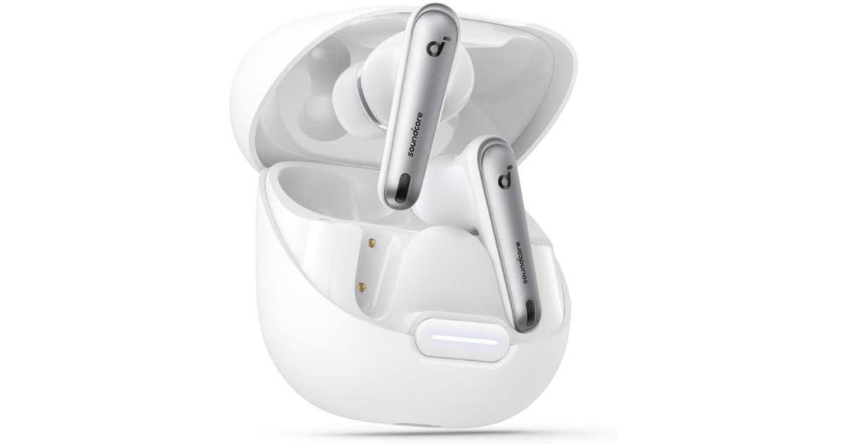 Anker soundcore Liberty 4 NC Wireless Earbuds, 98.5% Noise Reduction, Adaptive Noise Cancelling to Ears and Environment, Hi-Res Sound, 50H Battery, Wireless Charging, Bluetooth 5.3 - White