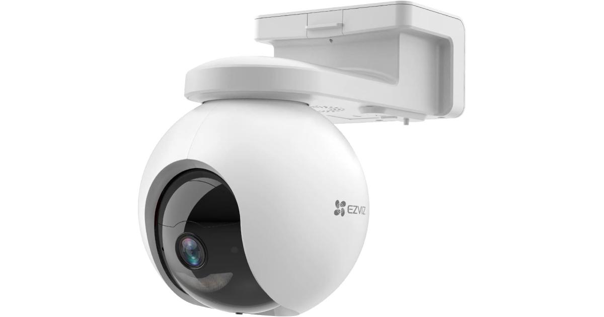 EZVIZ CS-HB8 4MP Security Camera, 2K+ Outdoor WiFi Camera with Battery, Two Way Talk, Color Night Vision, Waterproof, Auto Tracking, Smart Human Motion Detection, 360° View, Work with Solar Panel & Alexa