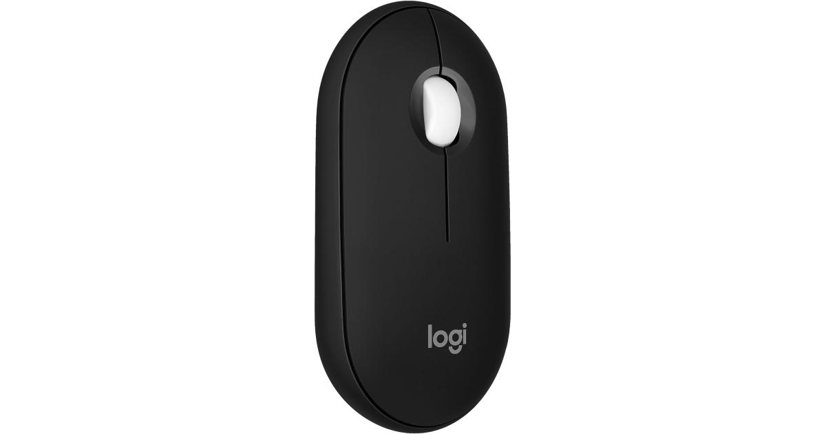 Logitech Pebble 2 M350s Slim Bluetooth Lightweight Customizable Button Quiet Clicks Easy-Switch For Windows & macOS - Black