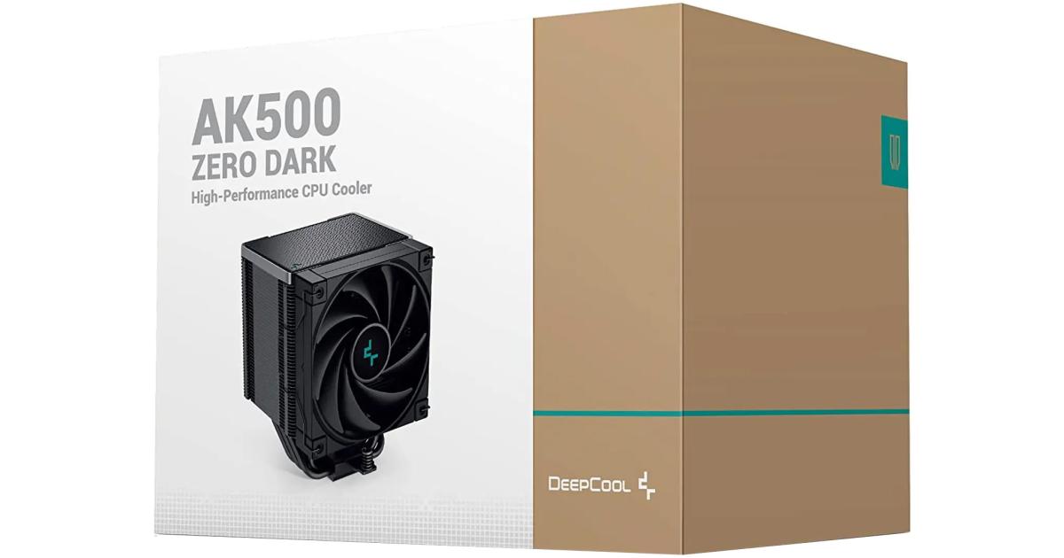 معالج DeepCool AK500 ZERO DARK Air Cooler 240w TDP Giant Heatsink 90mm Thickness with 5 Copper Heat Pipes BBHT Technology 120mm PWM Fan For AMD & Intel