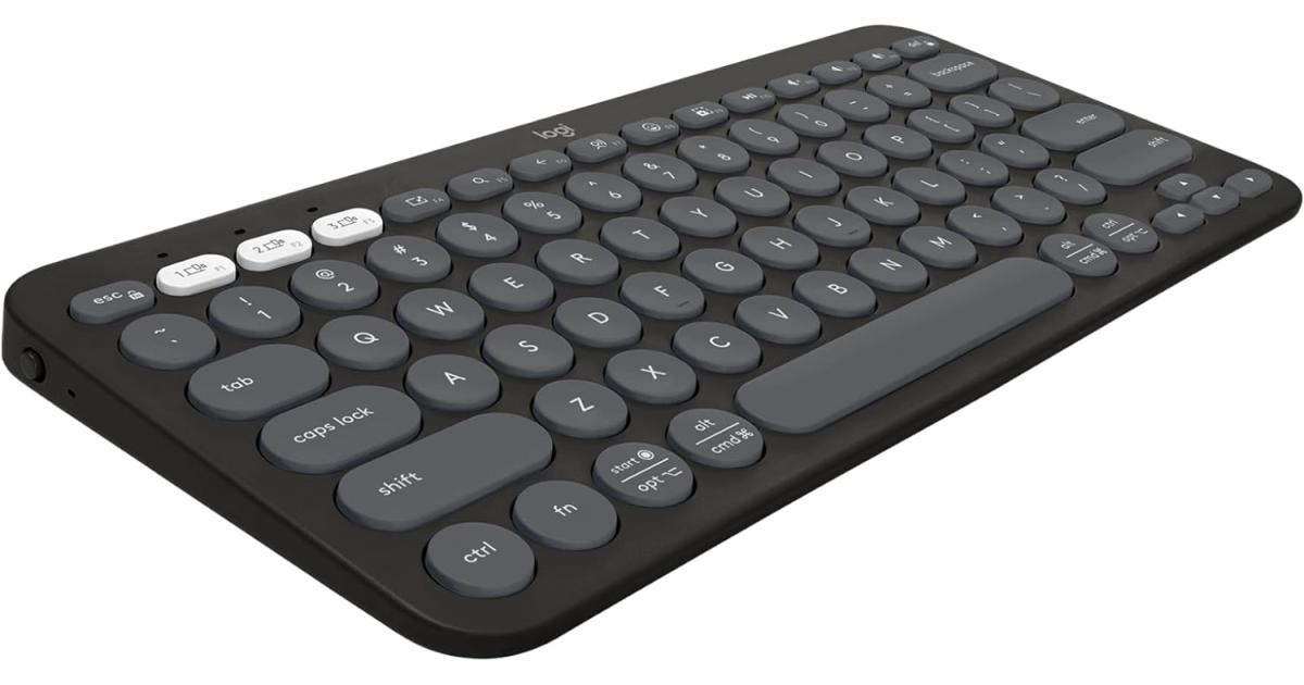 Logitech Pebble Keys 2 K380s Multi-Device Bluetooth Customizable Shortcuts Slim & Portable For Windows, macOS & Android Arabic / English