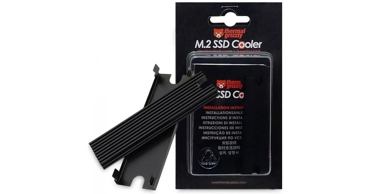 Thermal Grizzly NVMe M.2 SSD Cooler 2x Thermal Pad SSD Heatsink M.2 Passive Cooler to Eliminate Speed Reduction of M.2 2280 SSD