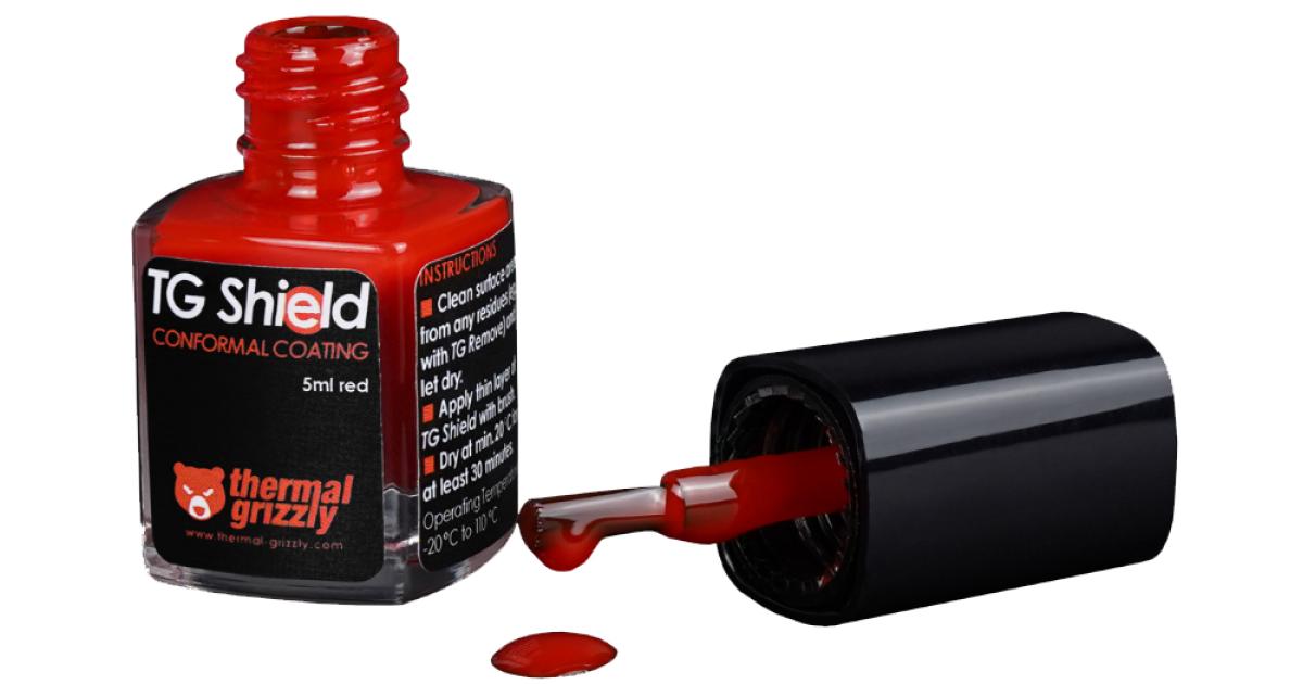 Thermal Grizzly TG-Shield Conformal Coating Curing Time 30 Min At 20 °C Protect Components From Liquid Metal Short Circuits - Red