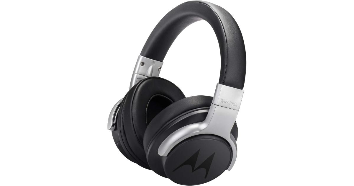 سماعات Motorola Escape 500 Bluetooth Active Noise Cancelling with Mic HD Sound Quality 12-Hour Battery Life IPX4-Rated Waterproof Works w/ Voice Assistants