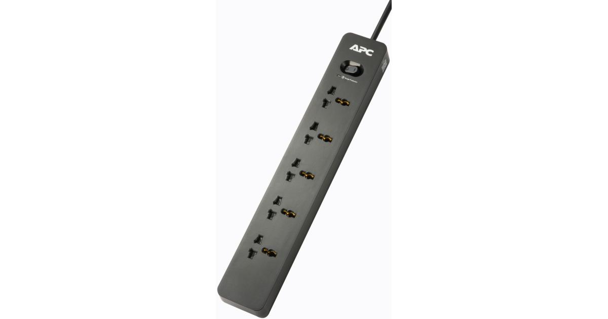 APC SurgeArrest Essential Surge Protector 5x Universal Outlets 1.5m Extension Cord UK Input