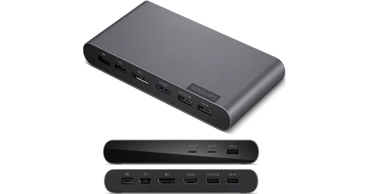 Lenovo Docking Station USB-C Universal Business Dock (1 DP 1.4 & 1 HDMI 2.0) 65W Charging for Laptop (90W Power Adapter Included) 3xUSB-A & 2x USB-C Ports