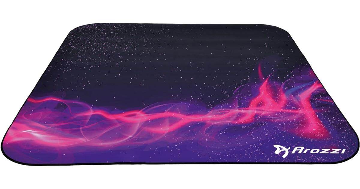 Arozzi Floor Mat Zona Quattro Microfiber Gaming Chair Floor Mat for Carpet Anti-Slip Noise Dampening Floor Mat for Office Chair - Galaxy