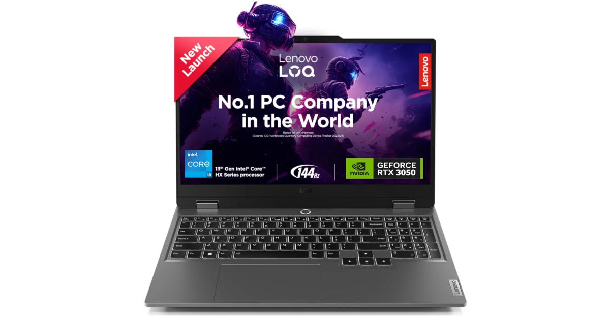 Lenovo NEW LOQ Gaming (2024) 13Gen Intel Core i5 13450HX 10-Cores w/ AI Engine + LA1 Chip Nvidia & RTX 3050 6GB & IPS 144 هرتز - لون رمادي لونا