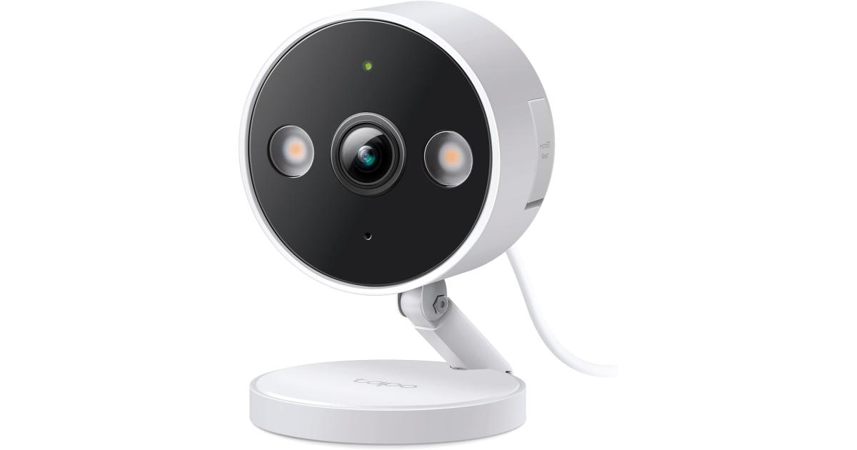 TP-Link Tapo C120 2K QHD Security Camera Indoor/Outdoor Color Night Vision Free Person/Pet/Vehicle Detection Invisible IR Mode SD Storage