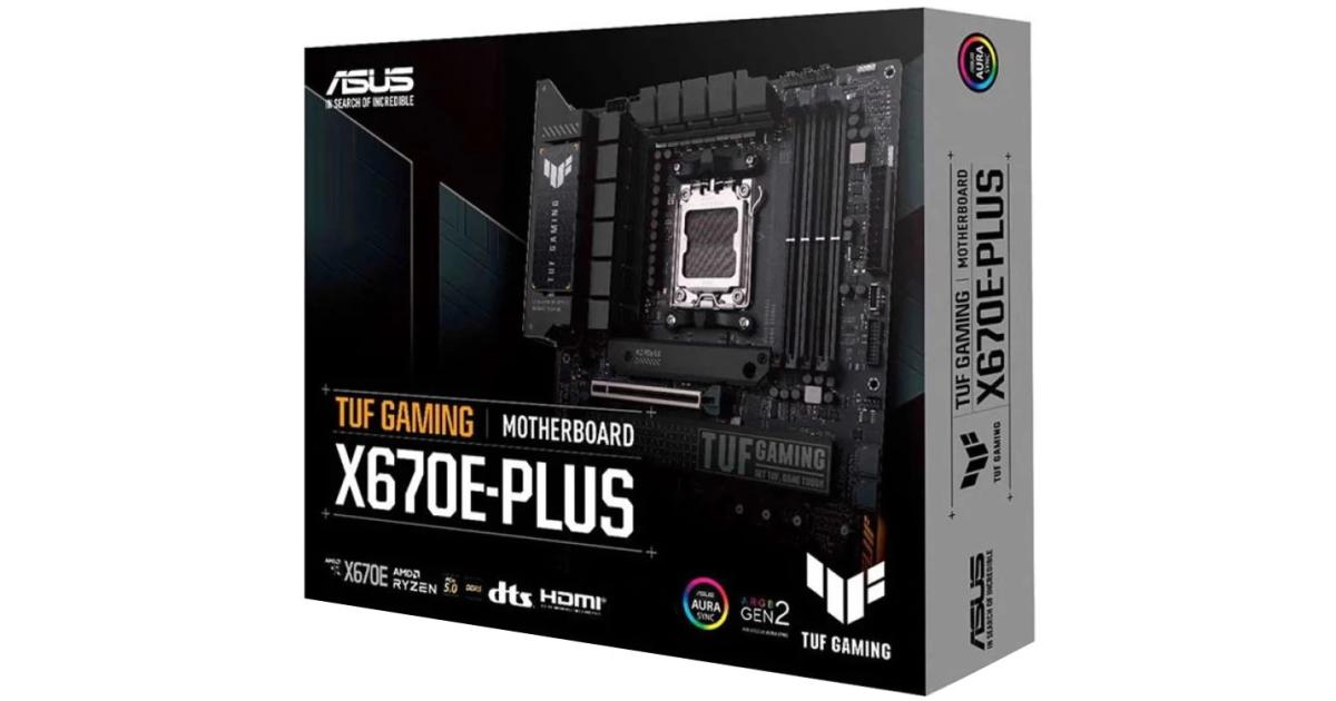 ASUS TUF Gaming X670E-PLUS DDR5 AM5 Ryzen 7000 PCIe® 5.0 4x M.2 Slots 2.5 Gb LAN USB 4 Aura RGB Lighting)