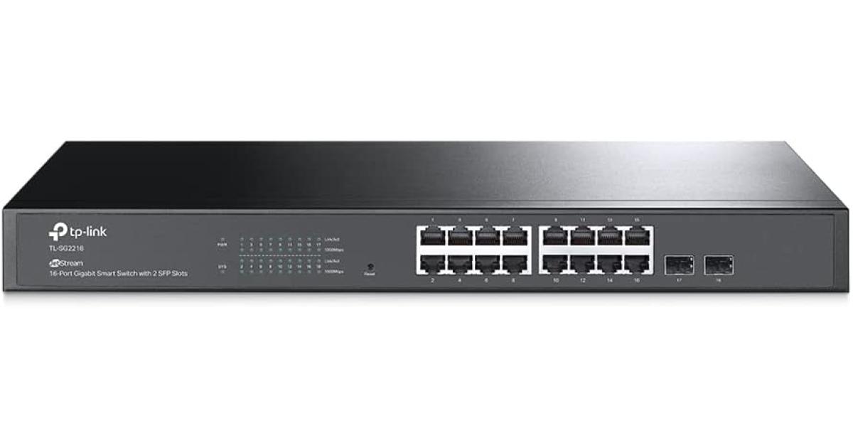 TP-Link TL-SG2218P 16 Port Gigabit Smart Managed PoE Switch16 PoE+ Ports 150W 2 SFP Slots Support Omada SDN PoE Recovery