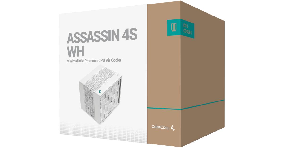 معالج DeepCool ASSASSIN 4S Premium Air CoolerDual-Tower Single Center 140mm FDB Fan 7 Copper Heat Pipes Quiet/Peformance Mode Switch - White