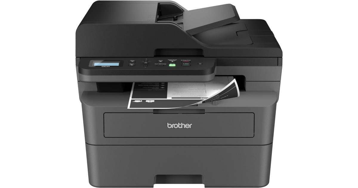 طابعة Brother DCP-L2640DW Wireless Mono Laser Multifunction 3-In-One w/ 50-Page Auto Document Feeder - Black