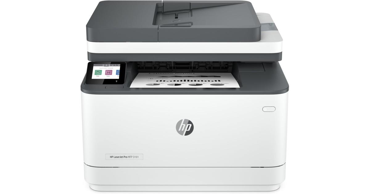 طابعة HP LaserJet Pro MFP 3103fdw Mono Laser Multifunction 4-In-One Wireelss , Duplex & Auto Feeder - White