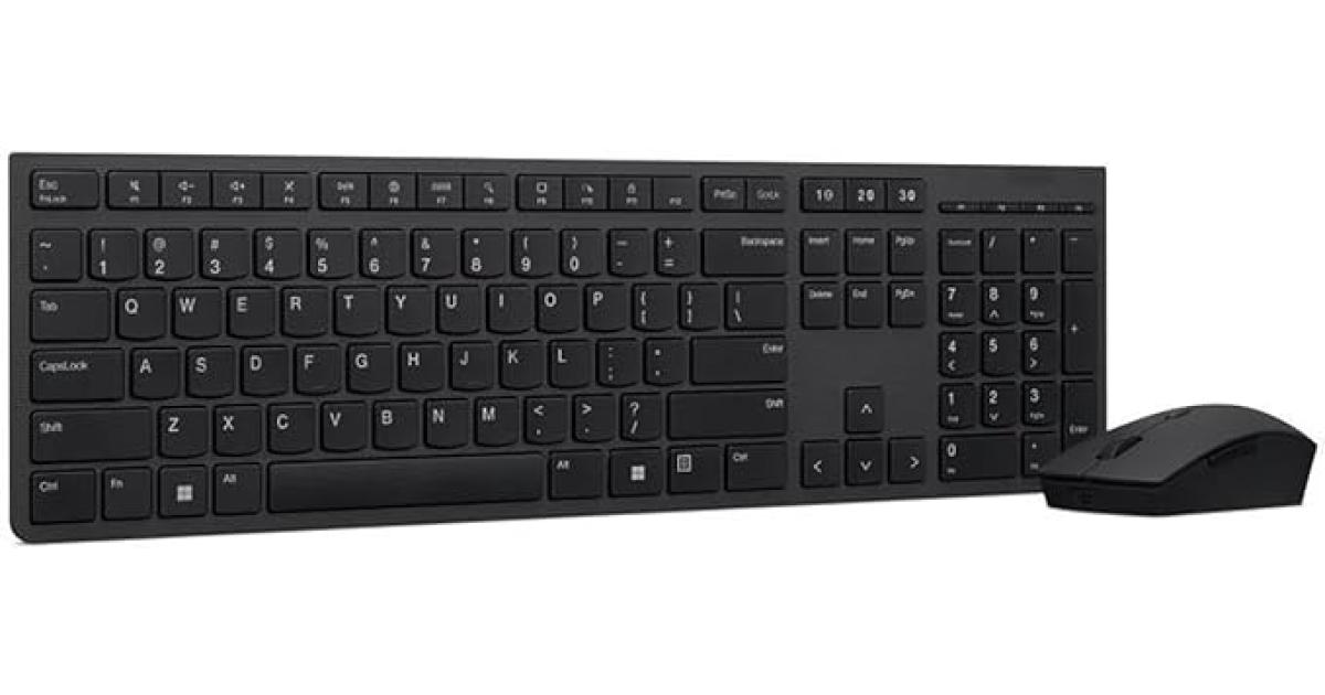 كيبورد Lenovo Professional Slim Wireless Combo Chargeable & Chargeable Mouse Arabic / English Layout
