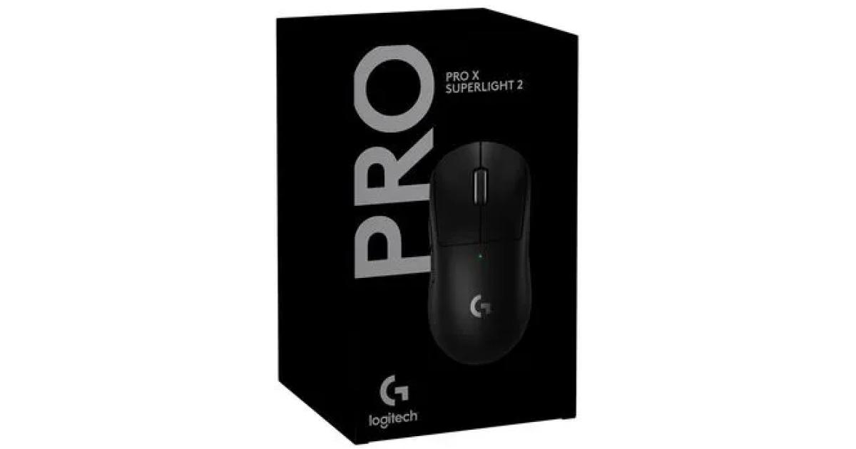 Logitech NEW G PRO X SUPERLIGHT 2 LIGHTSPEED Wireless 4K Polling Lightweight LIGHTFORCE Hybrid Switches HERO 2 Sensor 32,000 DPI USB-C Charging, PC & Mac , Black