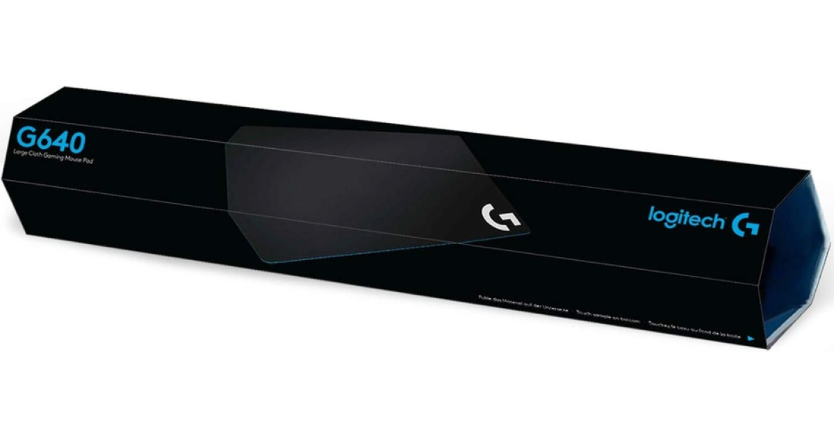 ماوس ألعاب Logitech G640 Large Cloth Pad, Optimized for Gaming Sensors, Moderate Surface Friction, Non-Slip Mouse Mat - Black