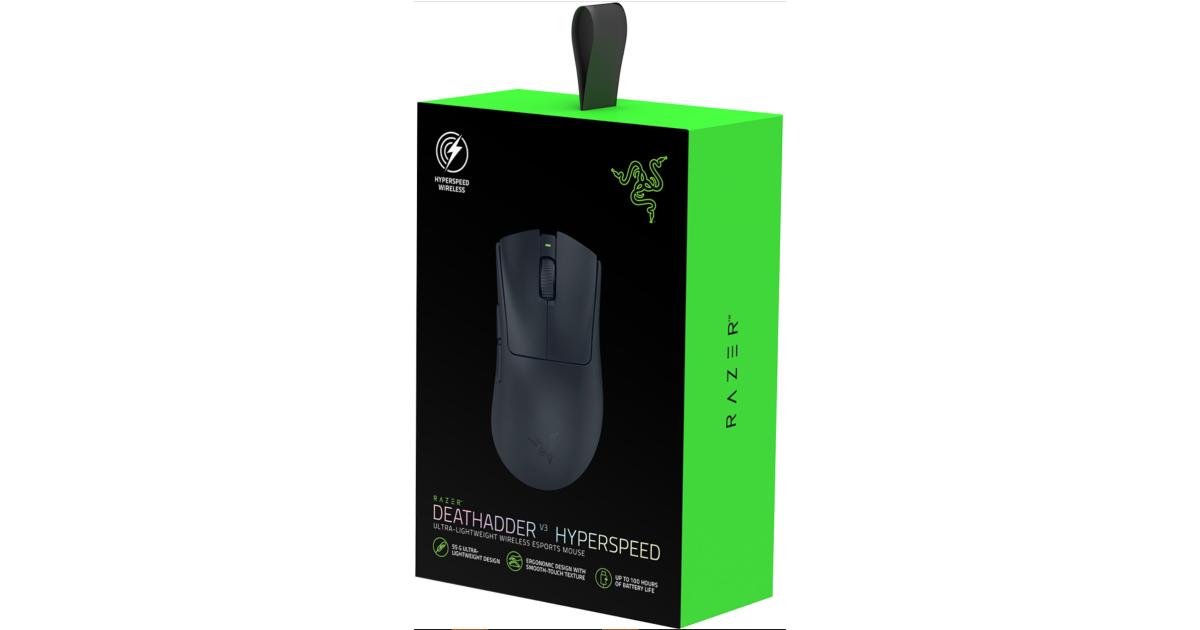 Razer DeathAdder V3 HyperSpeed Wireless 55g Lightweight Advanced 26K Optical Sensor Gen-3 Optical Switches USB C Charging Up to 100 Hr Battery - Black