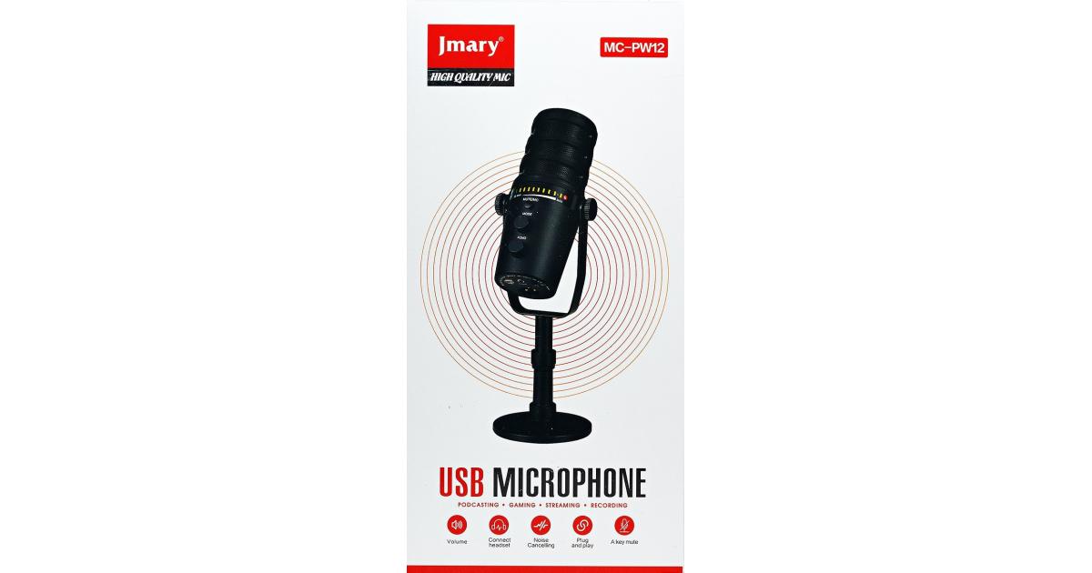 JMARY MC-PW12 USB Mic 360 Degree Rotating Zero Latency Mute Function Cardioid Desktop Microphone
