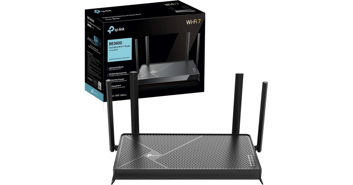 راوتر TP-Link Archer BE230 Dual-Band BE3600 Wi-Fi 7 Lightning-Fast Speeds 2.5G Multi-Gig Far-Reaching Coverage EasyMesh TP-Link HomeShield
